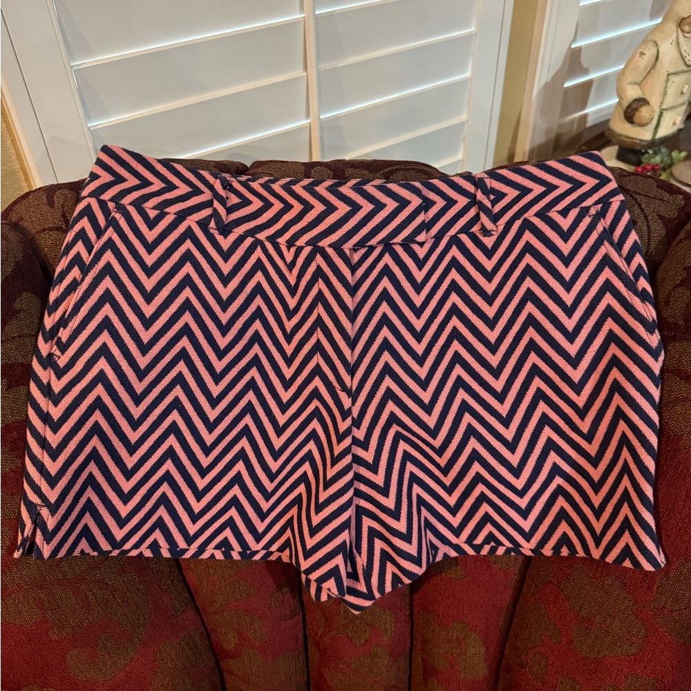 LOFT Pink and Black Chevron Riviera Shorts
